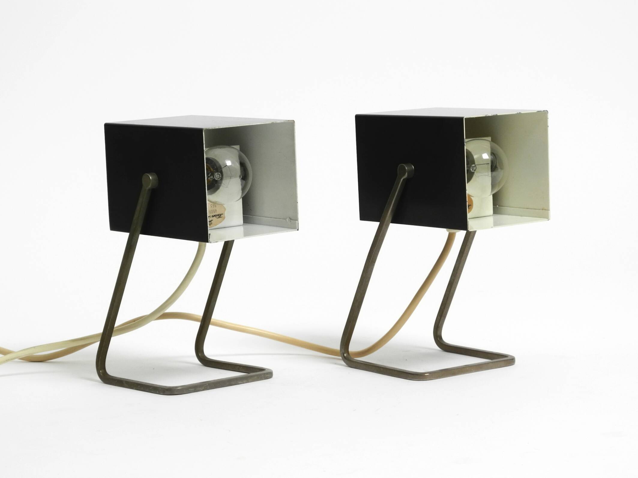 Pair of beautiful Mid Century Modern metal lamps from Kaiser Leuchten