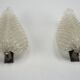 Pair of wall lamps by Ercole Barovier in Rugiadoso Murano glass, Italy 1950