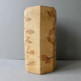 Octagonal vase by Raymonde Leduc, herbarium decoration, circa 1970