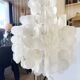 Very large cascading chandelier in mother-of-pearl, Verner Panton style, 1970.