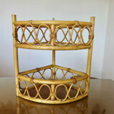 Rattan corner shelf 60s 70s