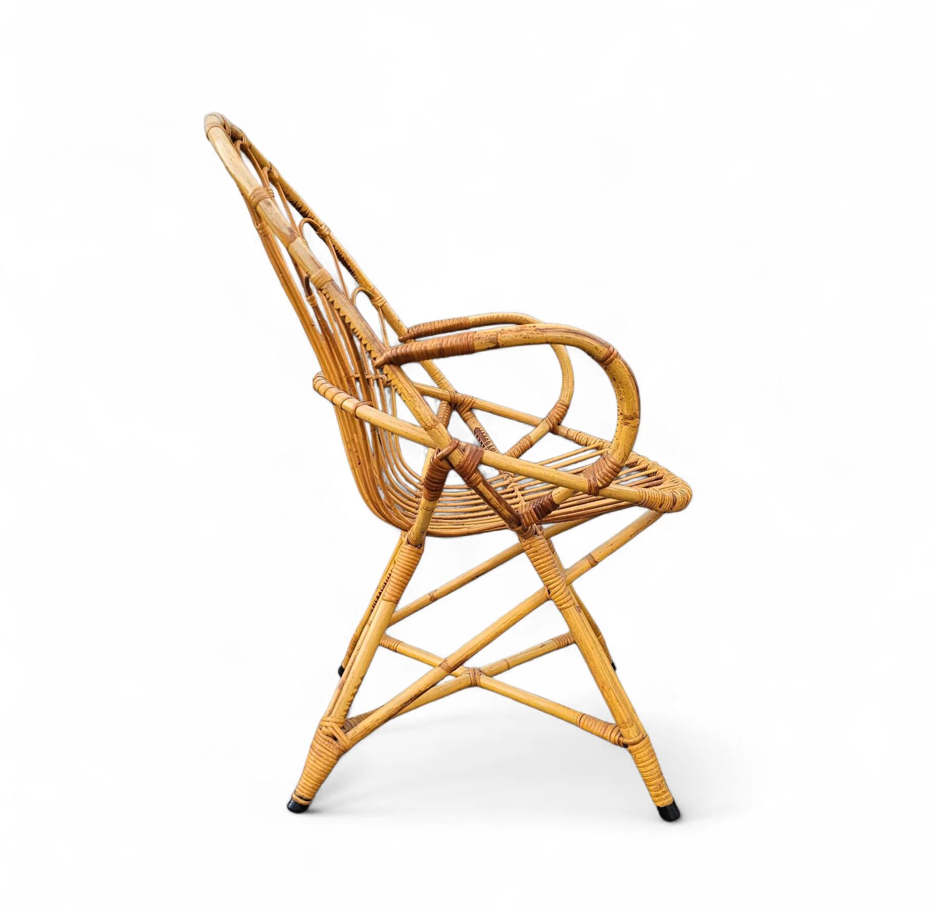 2 x Rohe Noordwolde rattan chairs / Dirk van Sliedregt / 1960s