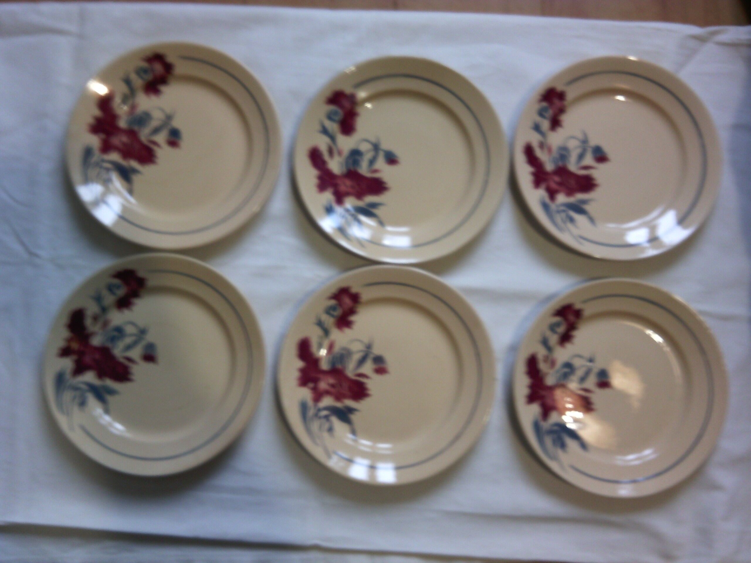 6 flat plates old KG Lunevlle model Annie