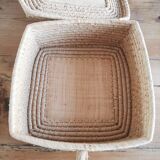 Vintage wicker suitcase
