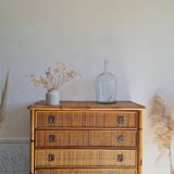 Rattan chest of drawers circa 1970, Dal Vera