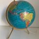 Globe vintage 1975 terrestre verre tripode doré Taride