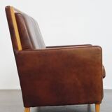 Ensemble complet de canapés et 2 fauteuils Art Déco en cuir de mouton