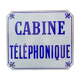 Old enamelled plate "telephone booth"