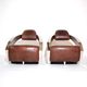 Pair of vintage lounge chairs Demon/Aviator in cognac leather and polished steel, Art Deco style.