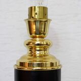 Pied de lampe de table Le Dauphin cuir et laiton