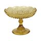 Art Deco Amber Depression Glass Tall Fruit Bowl 17cm