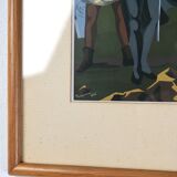 Gouache illustration art dramatiques signée Masqueliez 1956