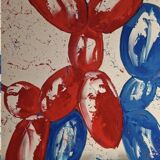 Tableau signé par Henry Escobar, Chiens Ballons XL
