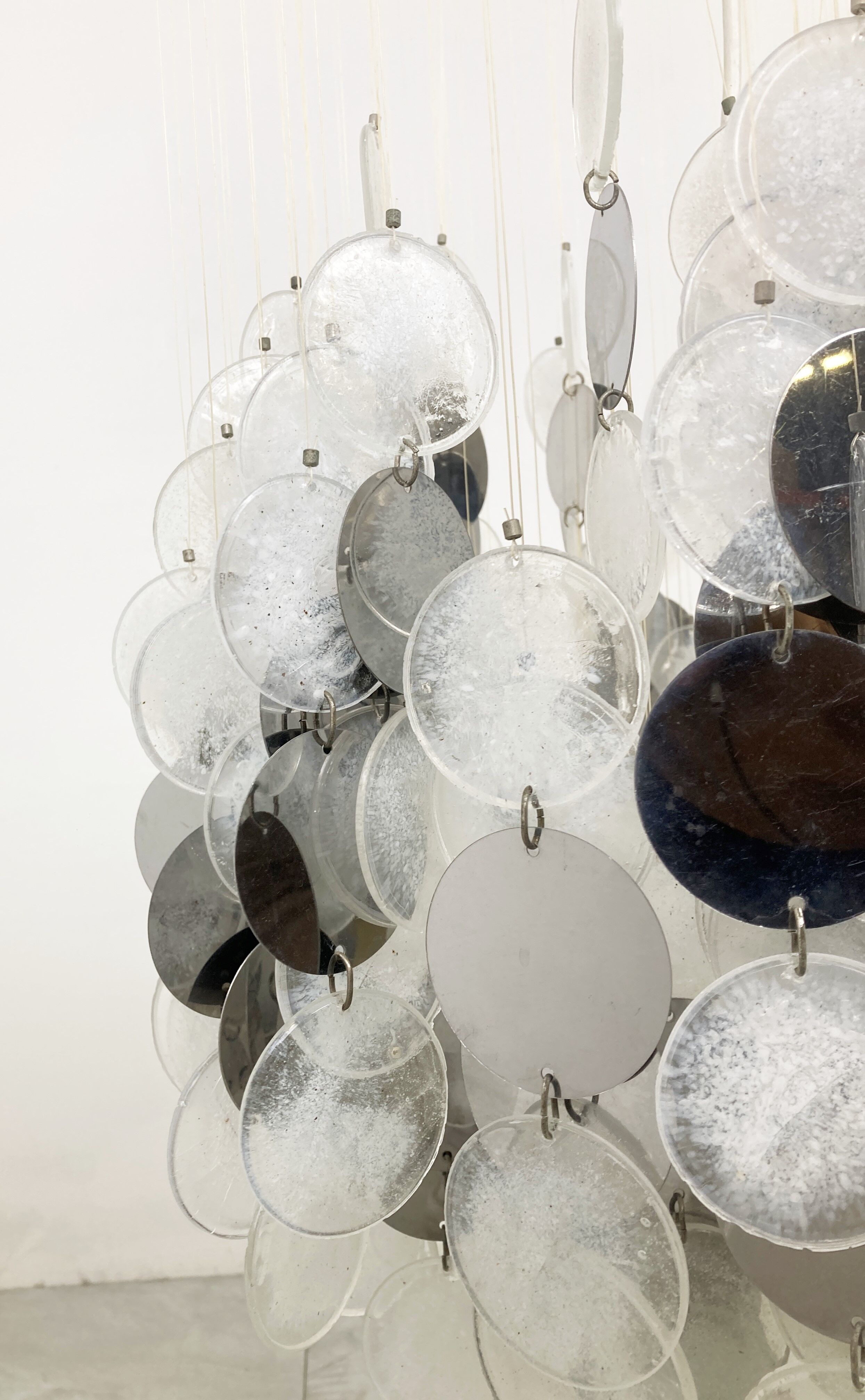 Mid century glass chandelier, 1970s