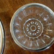 Dishes and ramekins chiseled glass and silver metal