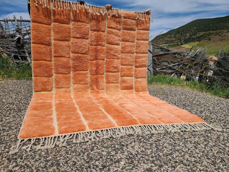 Mrirt Moroccan rug orange terracotta 300x250 cm – geometric pattern