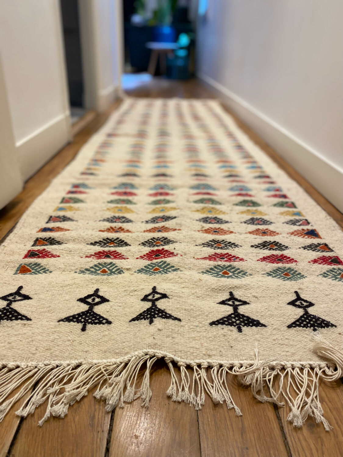 Berber corridor carpet in long wool