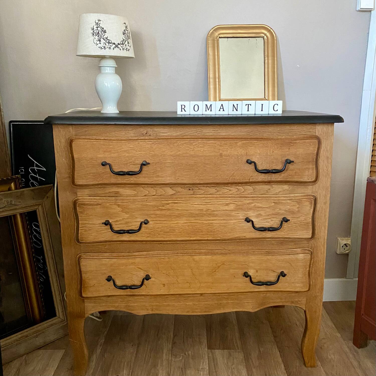 Raw oak chest of drawers