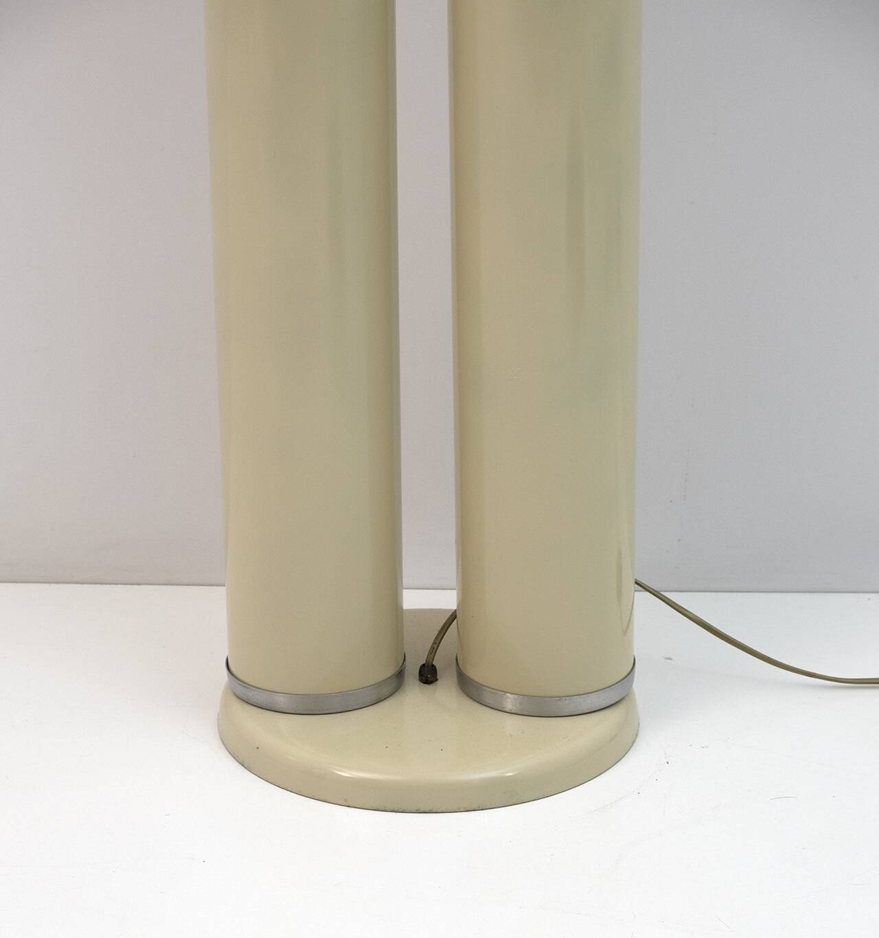 Space Age Opaline Glass and Lacquered Metal Cylinders Floor Lamp, 1970s