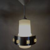 Space age hanglamp, chromé en mat glas, jaren 1960-1970