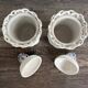 Duo de pots Capodimonte en porcelaine d'art et fleurs bleues