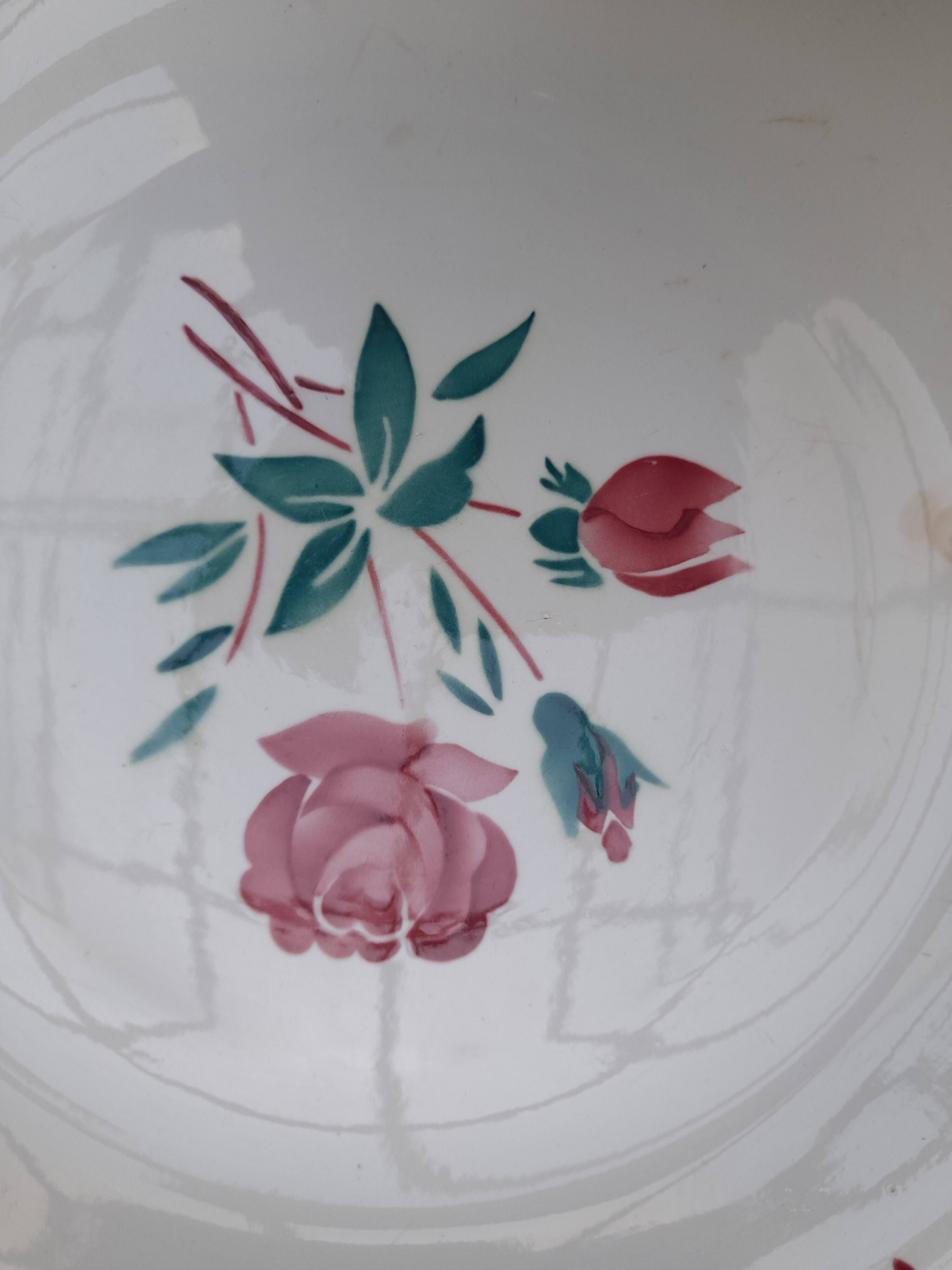 Antique plate with floral decoration