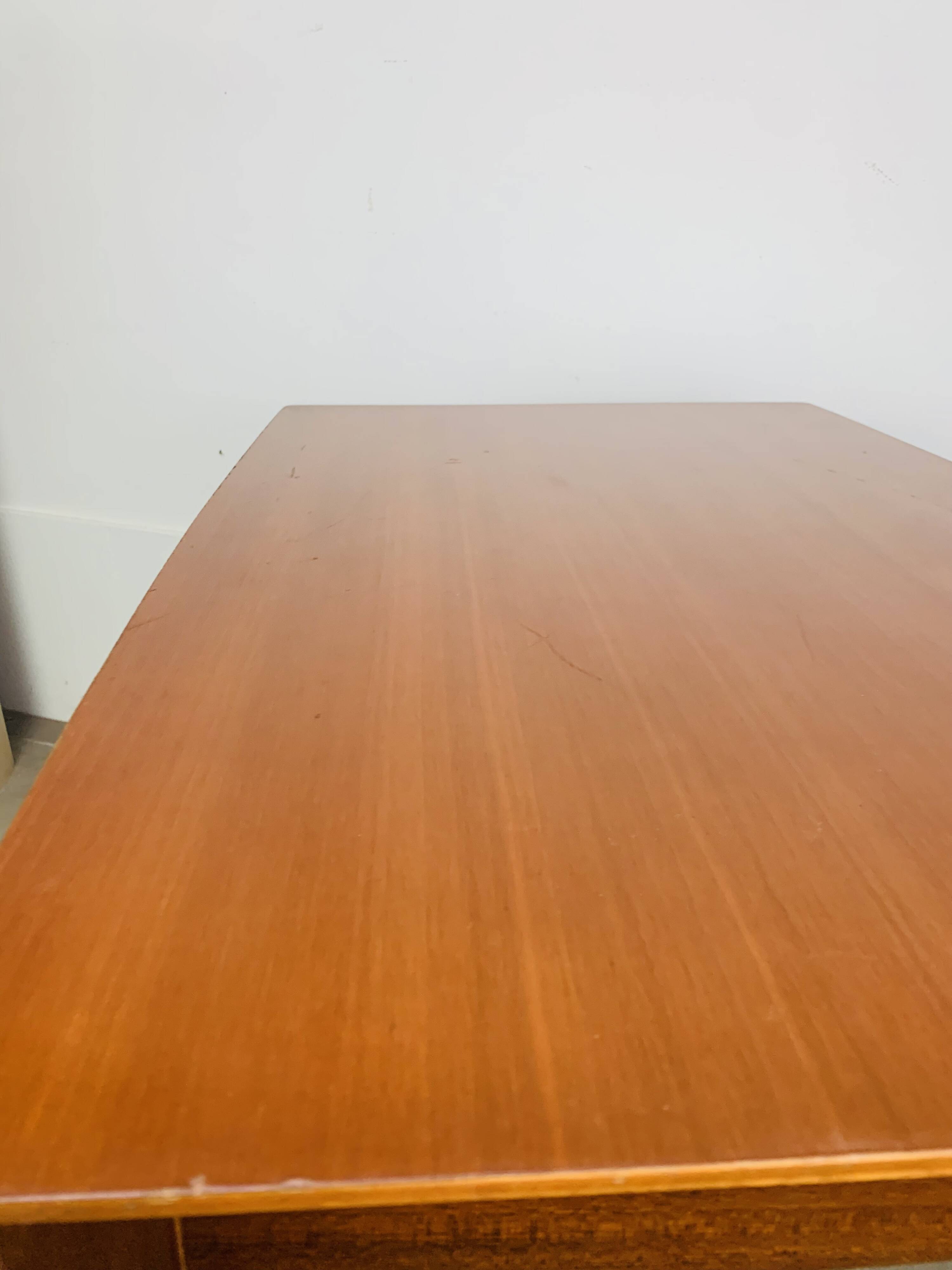 Minimalist Scandinavian teak desk from the 1960s, vintage.