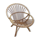 Adult rattan shell armchair from the years 60-70