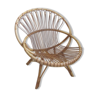 Adult rattan shell armchair from the years 60-70