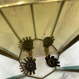 Applique deux feux en laiton et verre