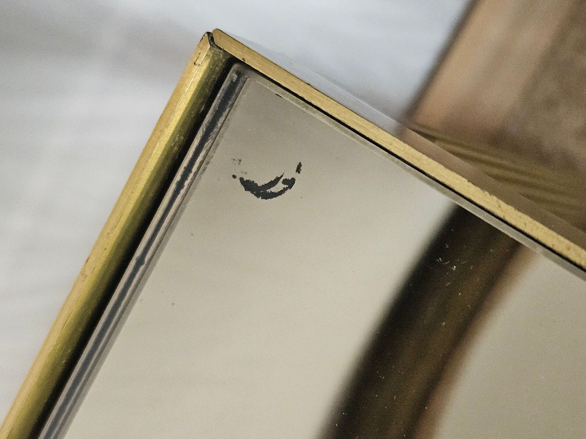 Table d' appoint en verre &laiton vintage