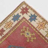 4x6 Burgundy & Blue Oriental Vintage Rug, 132x190Cm