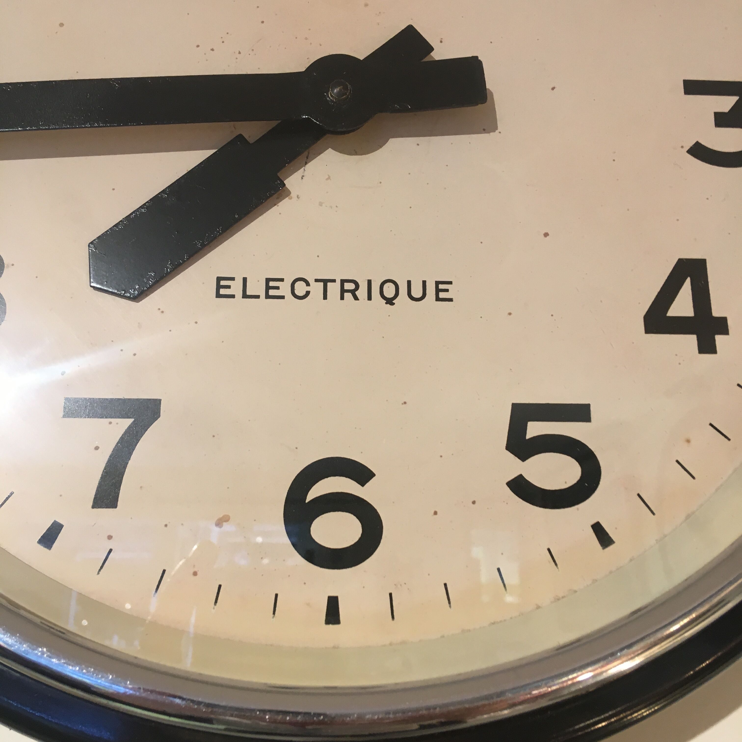 Clock clock lepaute industrial 36 cm runs factory station sncf workshop