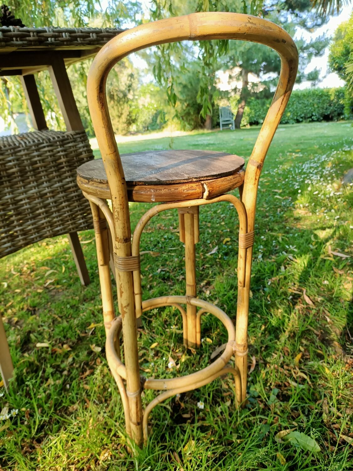 Bamboo bar stool