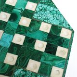 Vintage octagonal solitaire ring in malachite and bakelite from the 1950s-60s