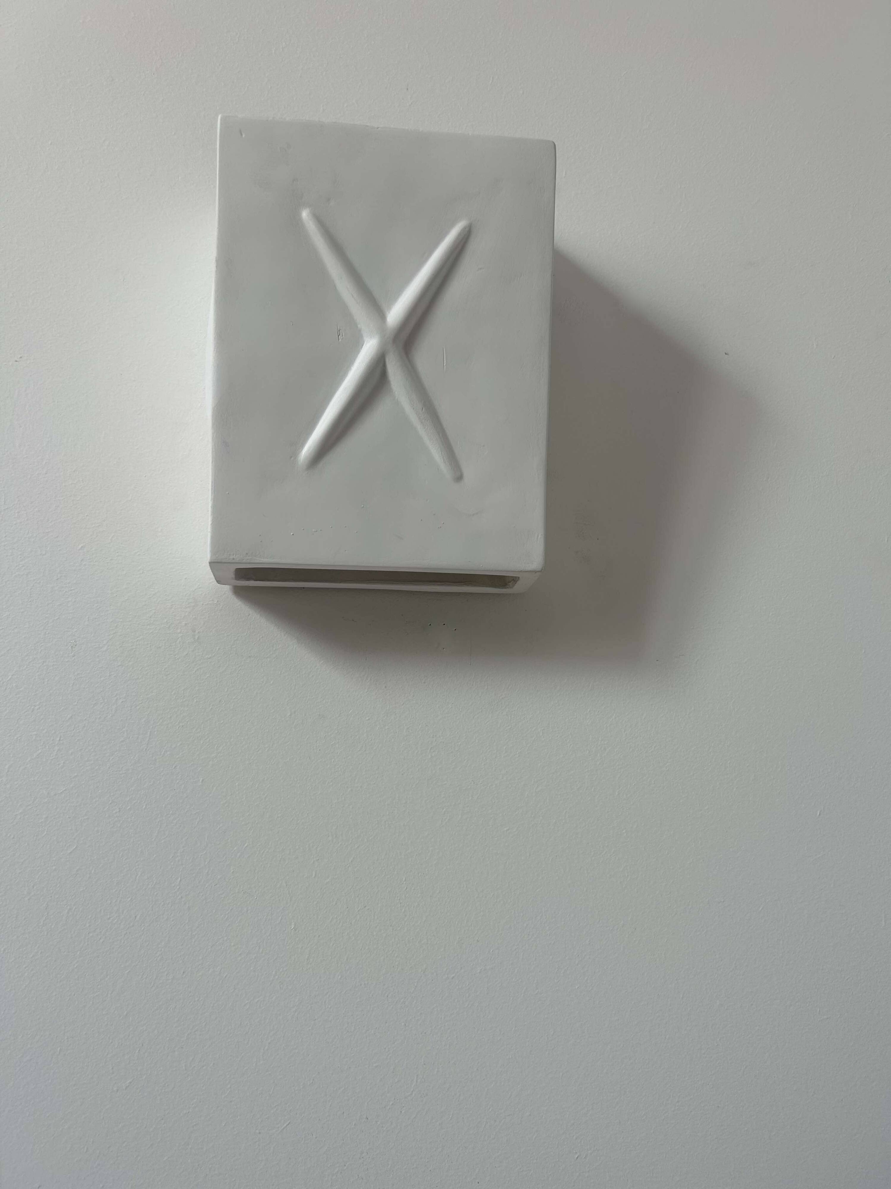 Vintage plaster wall light, matt white, France 1970
