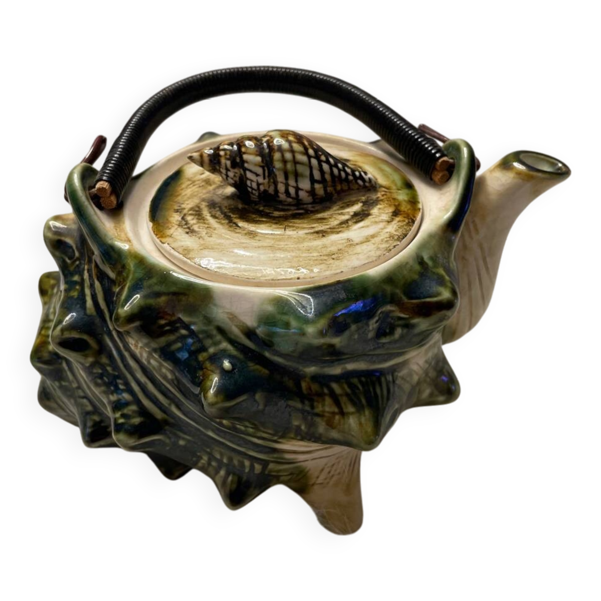 Théières/ Tasses/ Sucrier/ Verseuse Barbotine Forme Coquillage
