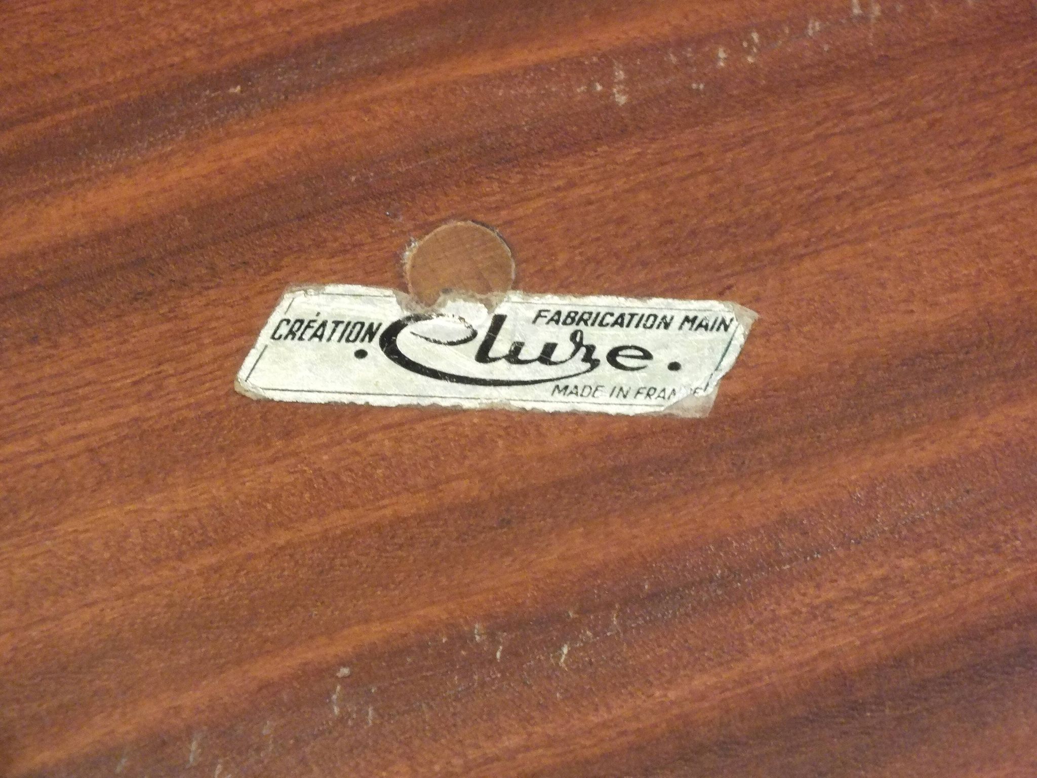 Large teak cheese board 1970 with bell, Cluze creation