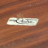 Large teak cheese board 1970 with bell, Cluze creation
