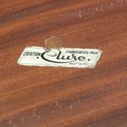 Large teak cheese board 1970 with bell, Cluze creation