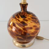 Vintage Art Deco blown glass and porcelain ball lamp (Numbered)