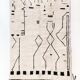 Tapis berbère Beni Ouarain écru à motifs noirs 250x147cm