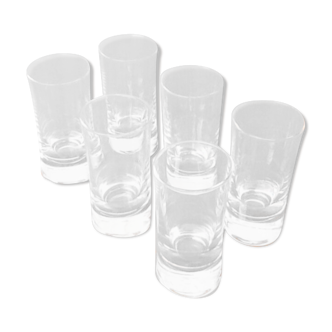 6 verres à shot tube classique / transparent