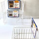 Trio of stackable steel wire baskets vintage italy