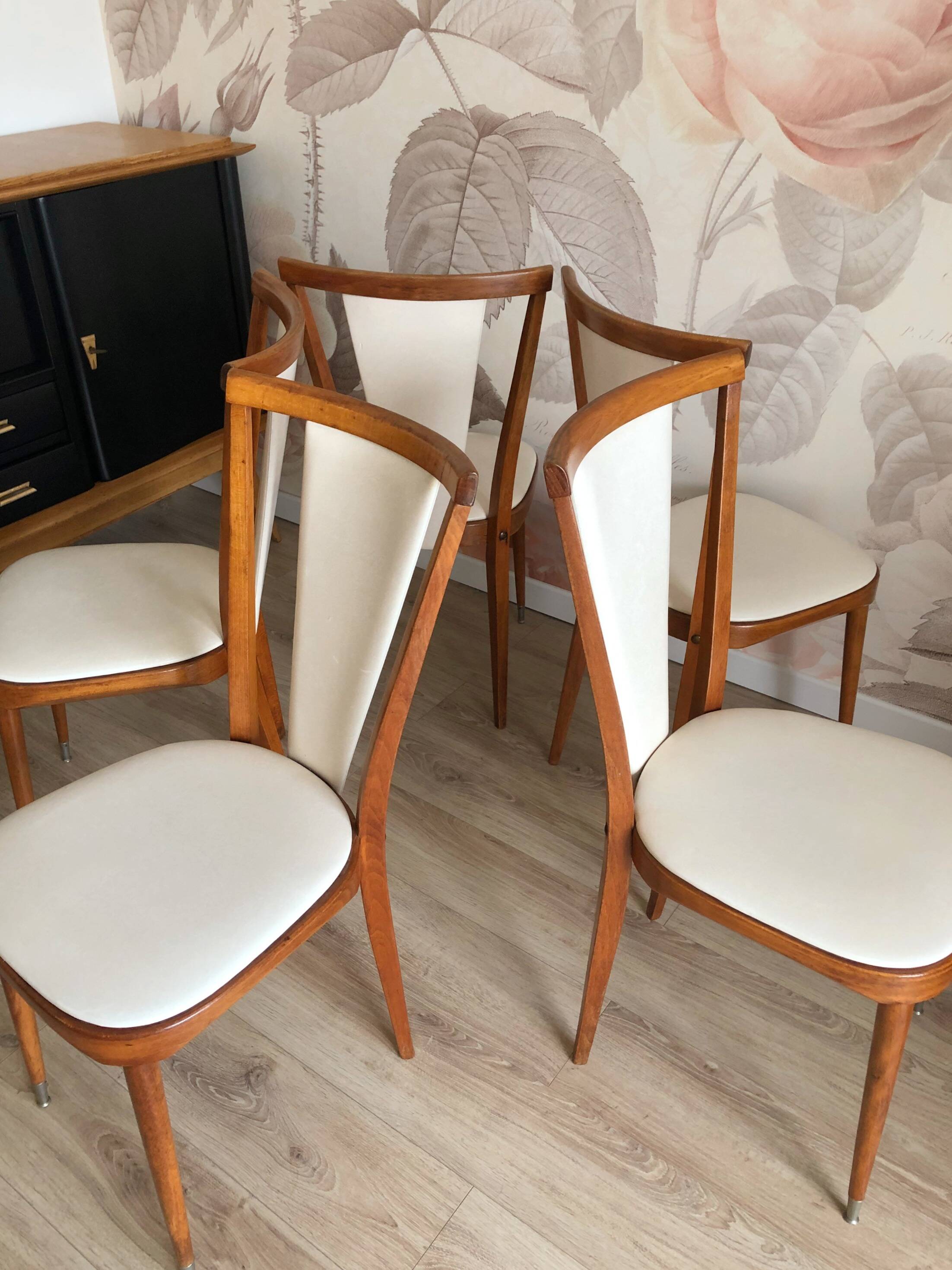 Set of 5 Baumann Palma model chairs, from the 60s/70s