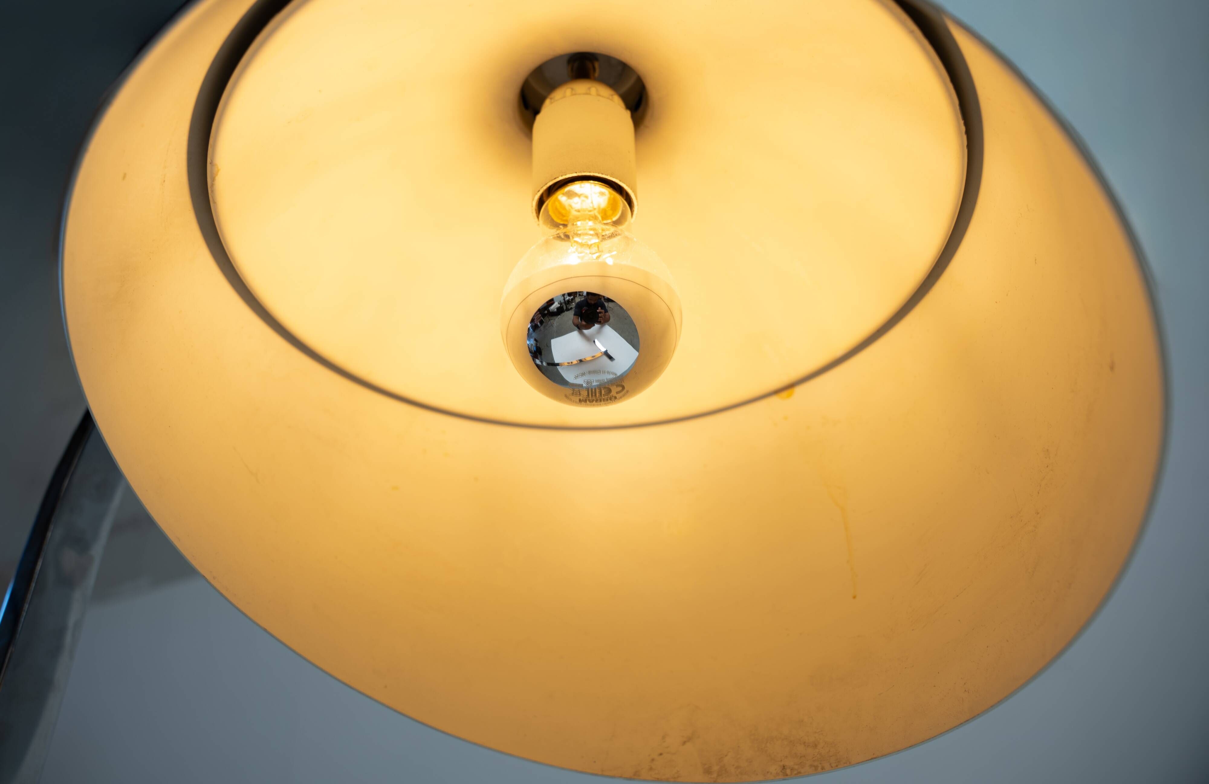 Chrome table lamp by Franco Albini for Sirrah