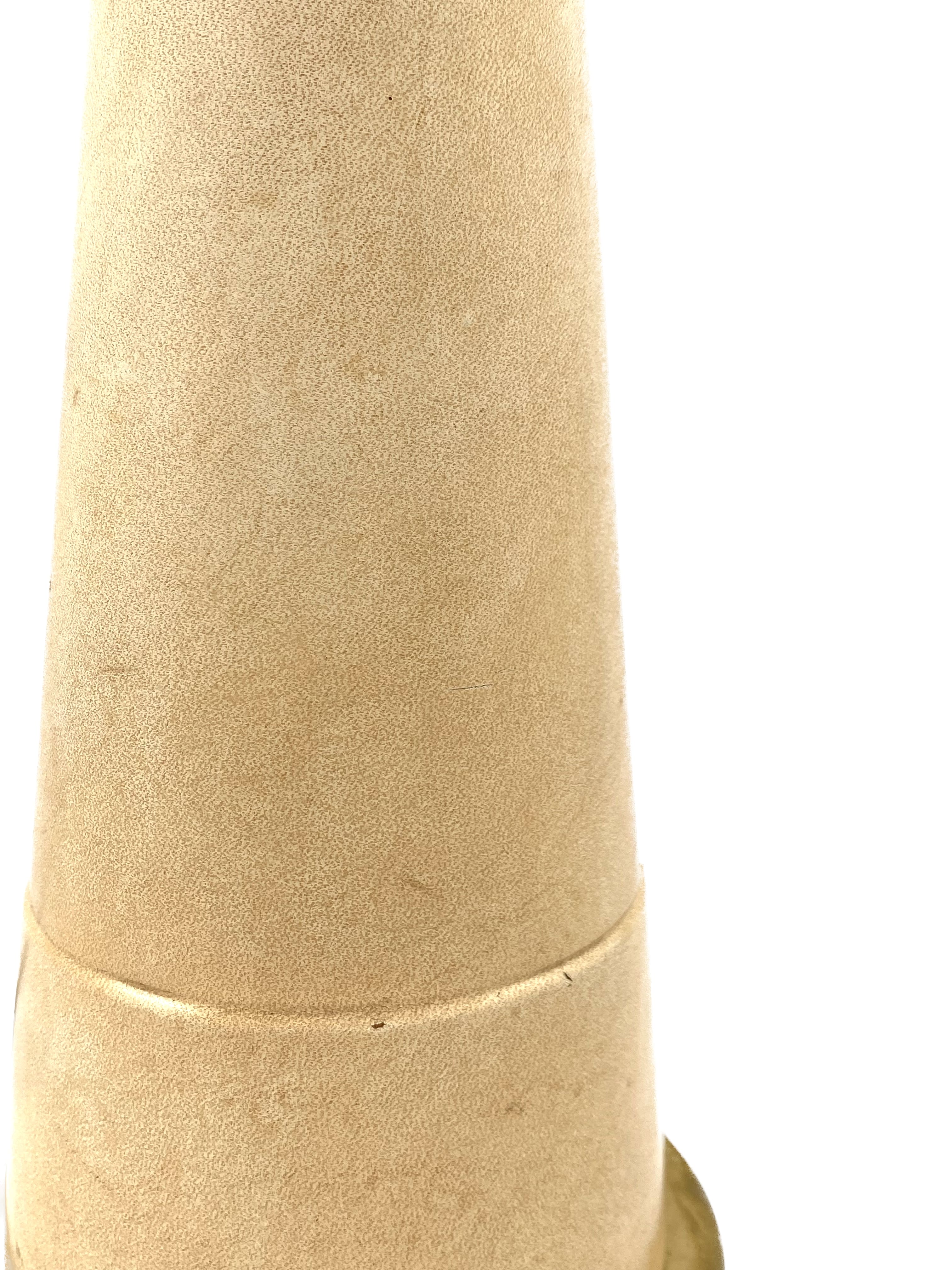 Conic parchment and brass table lamp, France 1960