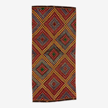 Tapis kilim turc vintage 376x172 cm laine jajim kelim