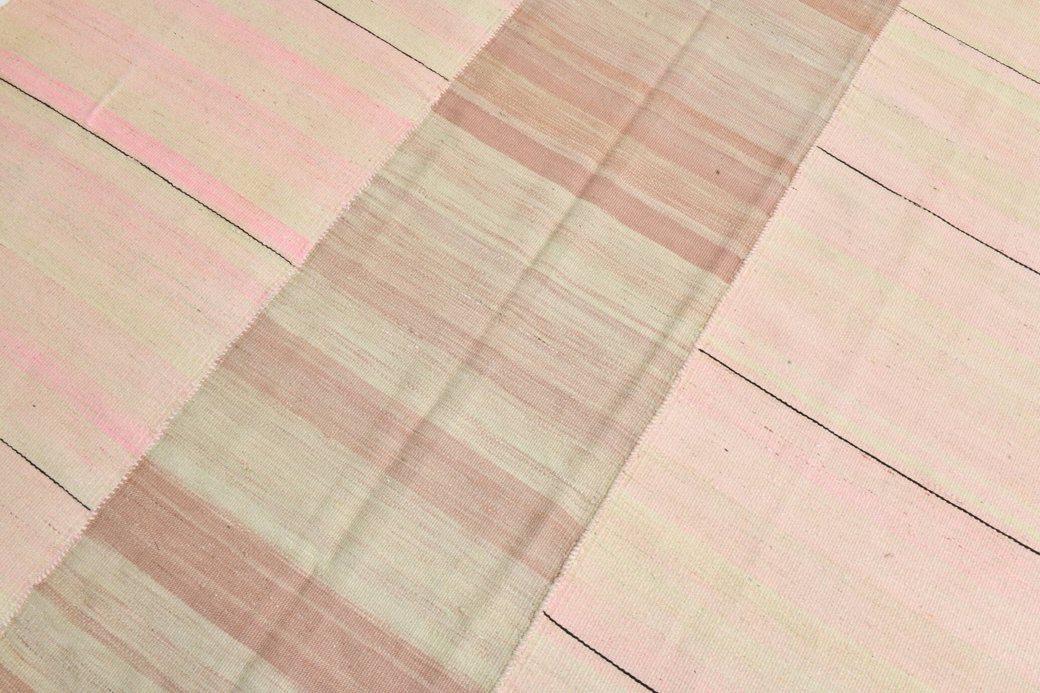 Tapis Kilim vintage noué à la main 7x11, 217x321 cm