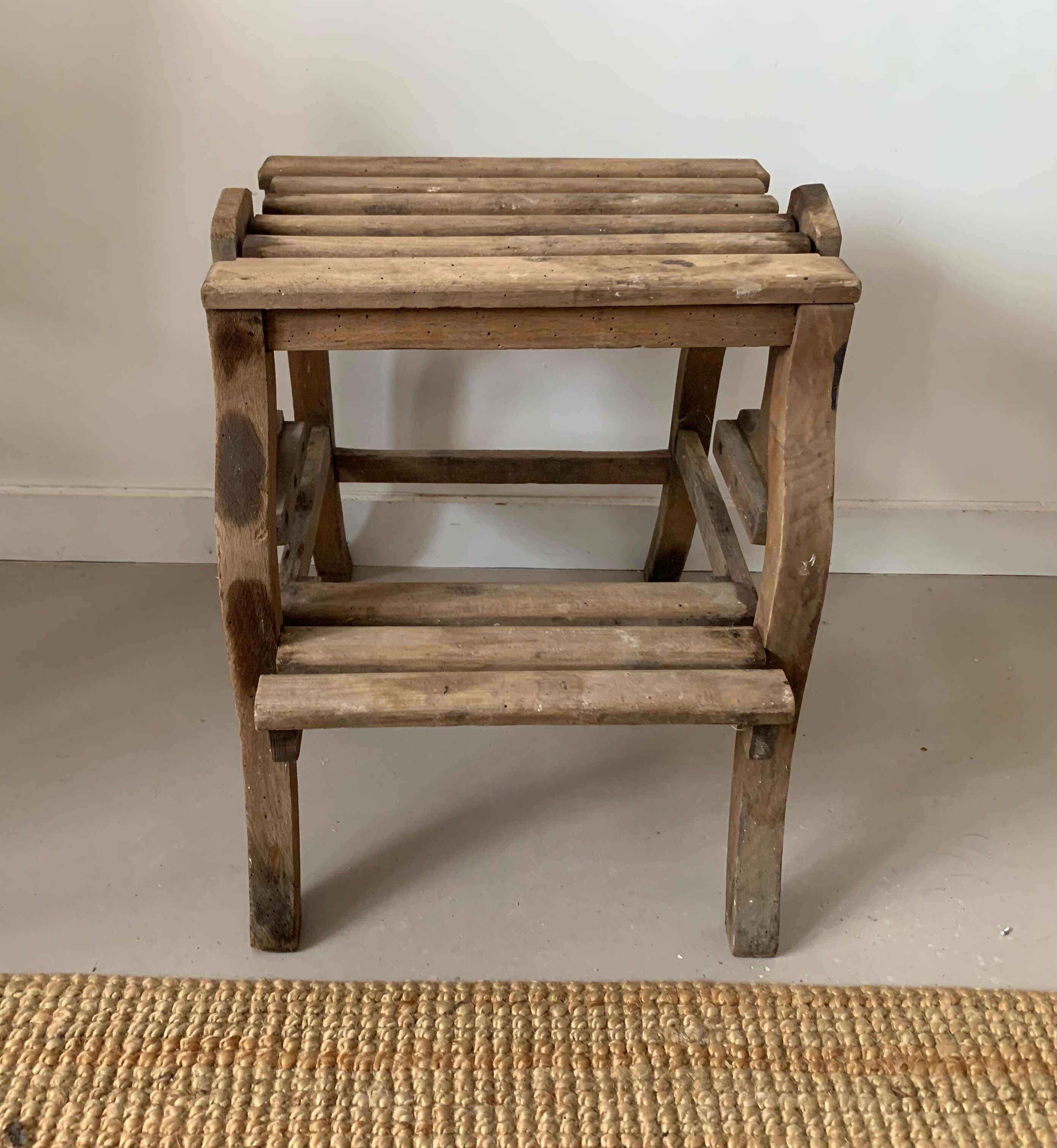 Old foot walk in solid wood